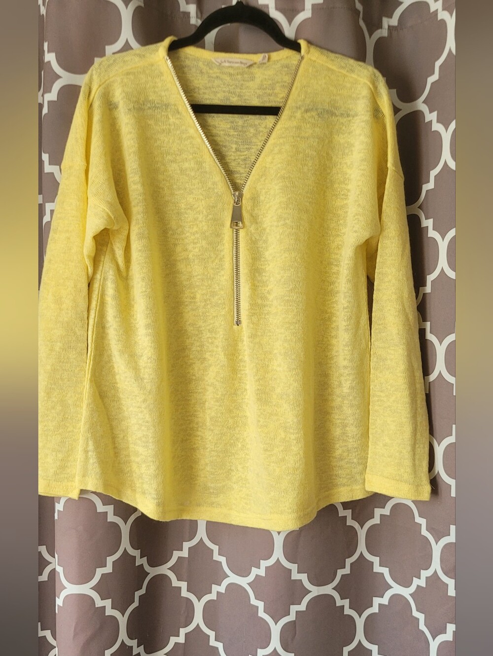 Soft Surroundings Sunny Yellow Half-Zip Pullover Sweater